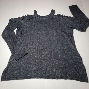 American‎ Eagle Outfitters Cold Shoulder Ruffle Lightweight Sweater Size Large